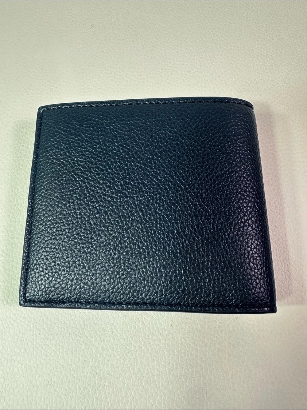 NEW Men’s Boss Ray Grained Navy Dusty Blue Leather Bifold Wallet